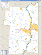 Weirton-Steubenville Metro Area Wall Map Basic Style